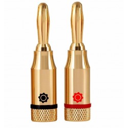 Gold Banana Plug Connectors Closed Screw Pair