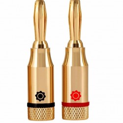 Gold Banana Plug Connectors Closed Screw Pair